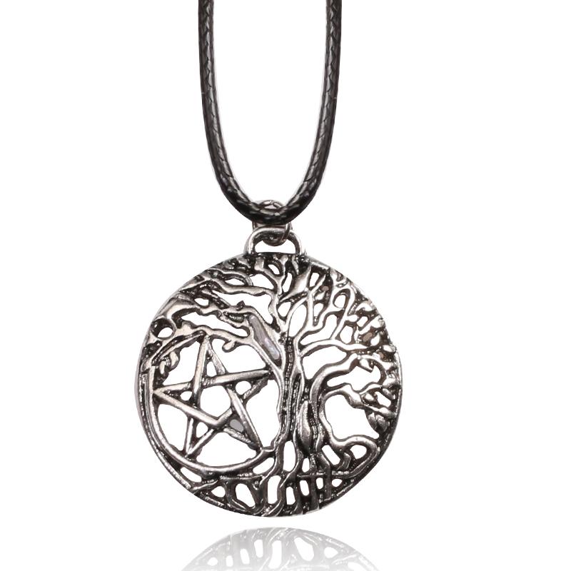 Norse Viking Odin's Runes Necklace Vegvisir Symbol Compass Pendant Vintage Necklaces for Women Men Jewelry