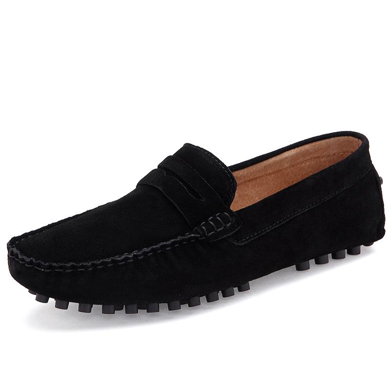 Spring Suede Moccasins: Men s British Style Casual Slip-On Loafers 38