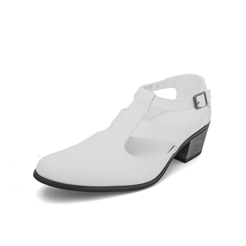 

Amazon hot-selling men s high-heeled leather shoes designer new fashion men s sandals 46 large size leather sandals 46 белый