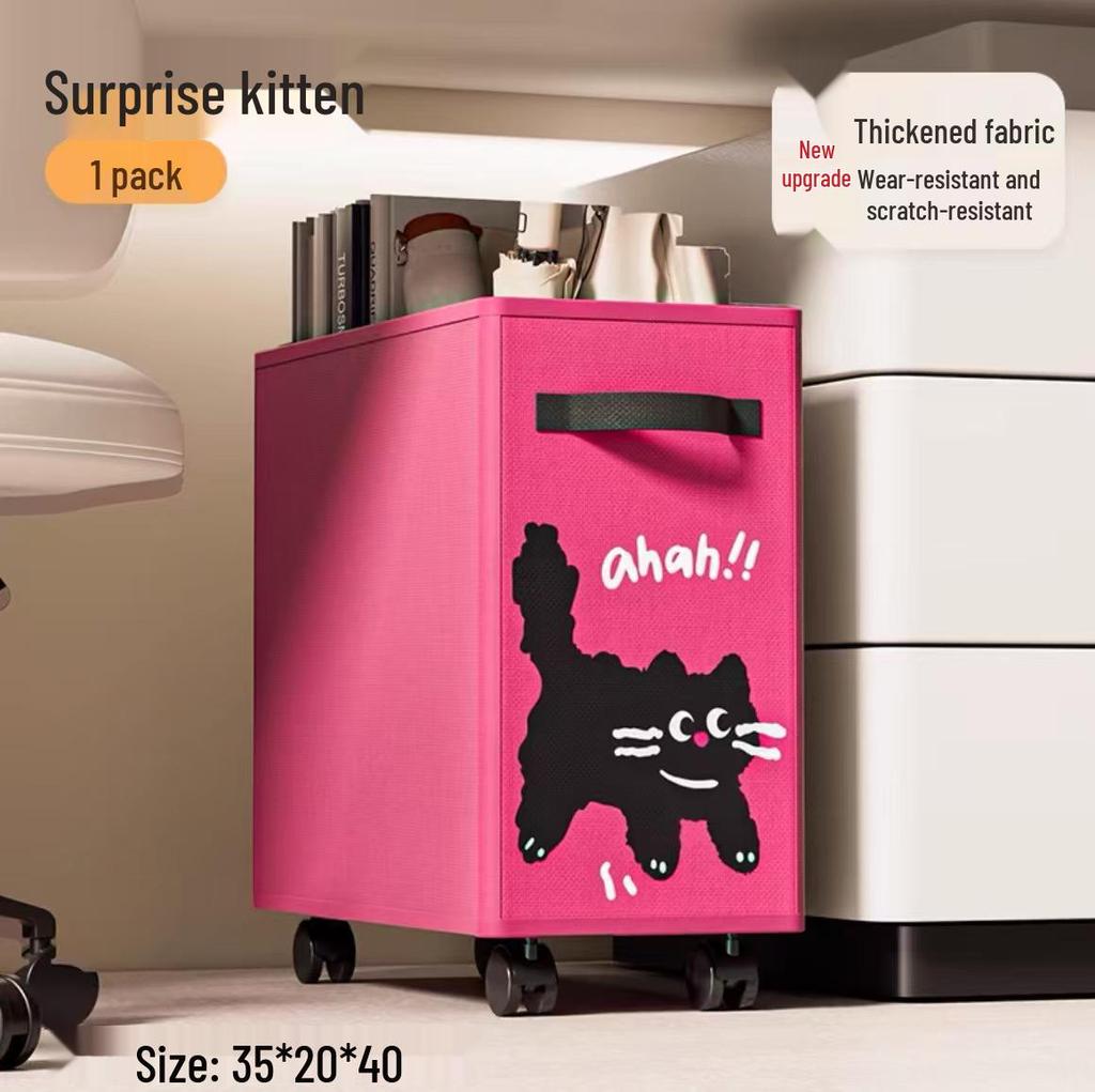 Beweglicher Aufbewahrungskorb mit Rädern zur Untertischmontage - Ideal für Büro oder Wohnheim.