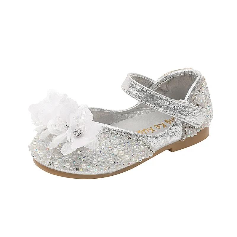 Neue Mädchen Prinzessin Lederschuhe Chic Flache Kinderballerinas Mode Süße Blume Kinder Ballett Aufführung Kleiderschuhe Rutschfest