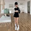 Black High-Waist Slimming A-Line Hotpants for Women