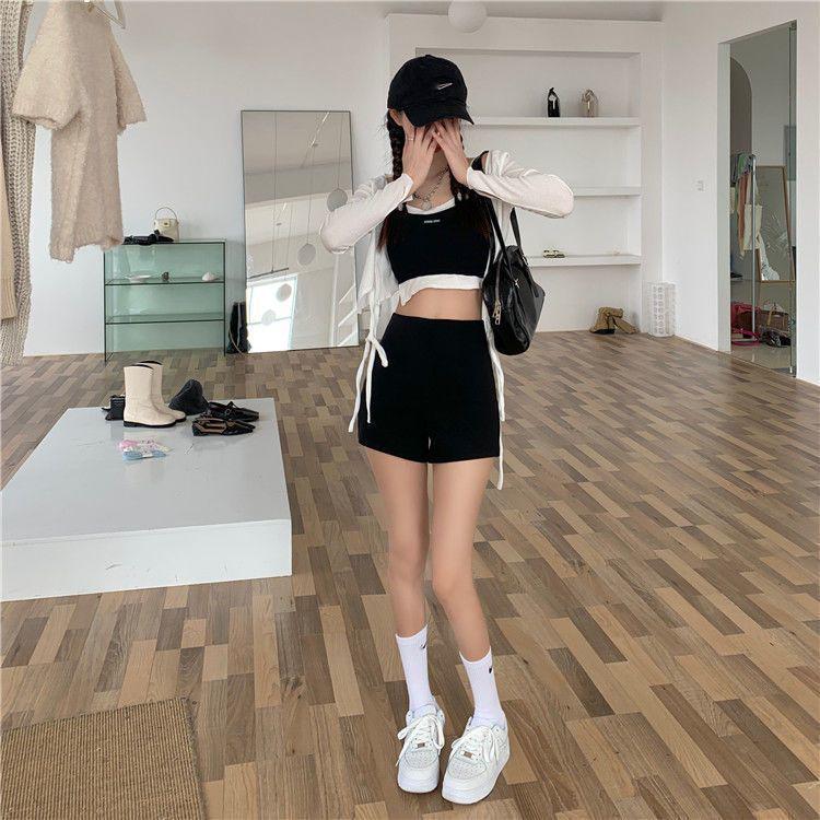 Black High-Waist Slimming A-Line Hotpants for Women