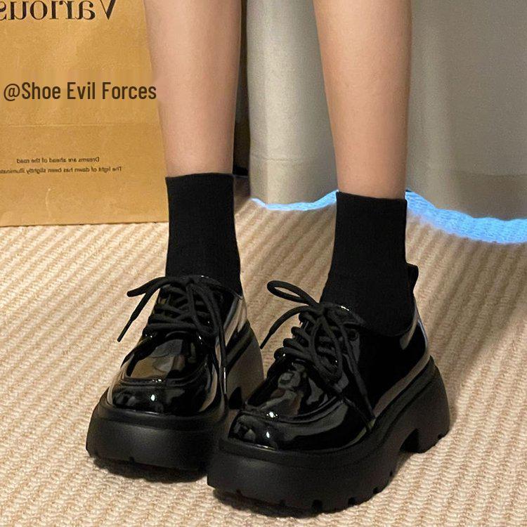 

2025 Trendy Thick-Soled Women s Leather Shoes: British College Style, Height-Enhancing, Versatile, Ins-Japanese JK Fashion Size 37