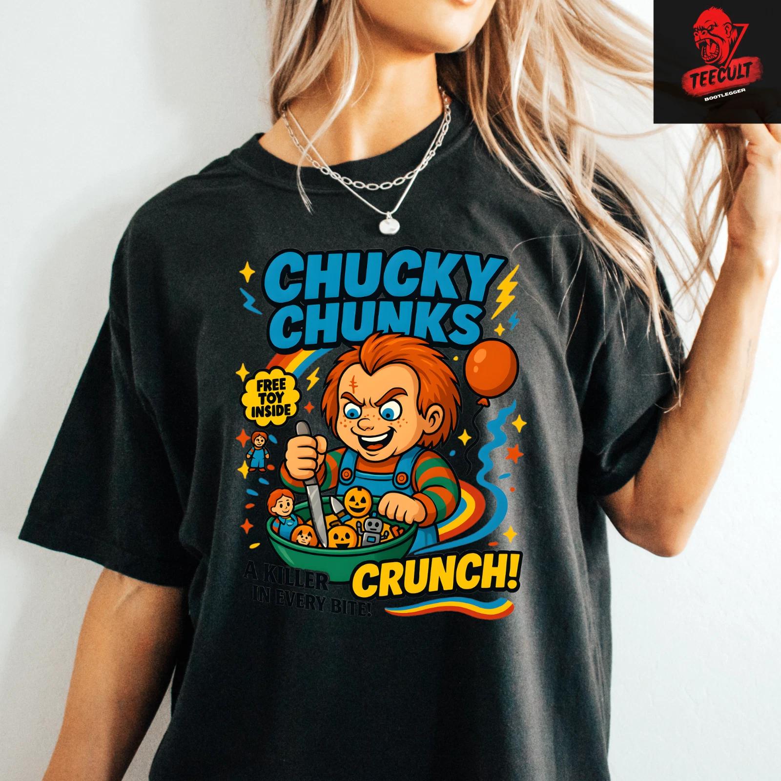 Men s and Women s T-shirts Killer Cereal Chucky Chunks Funny Horror Character Unisex XXXL
