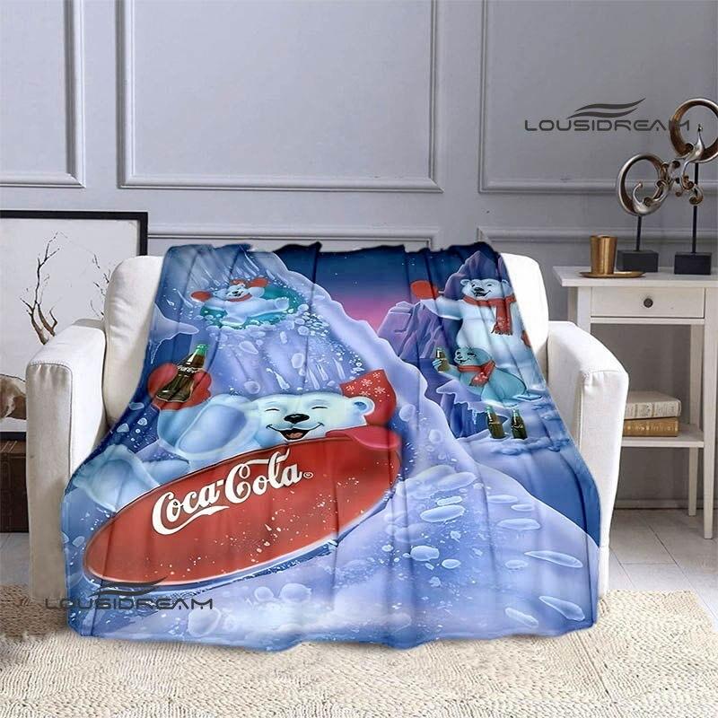 Coke logo printing blanket art decorations children's warm blankets flannel soft and comfortable blankets home travel blankets