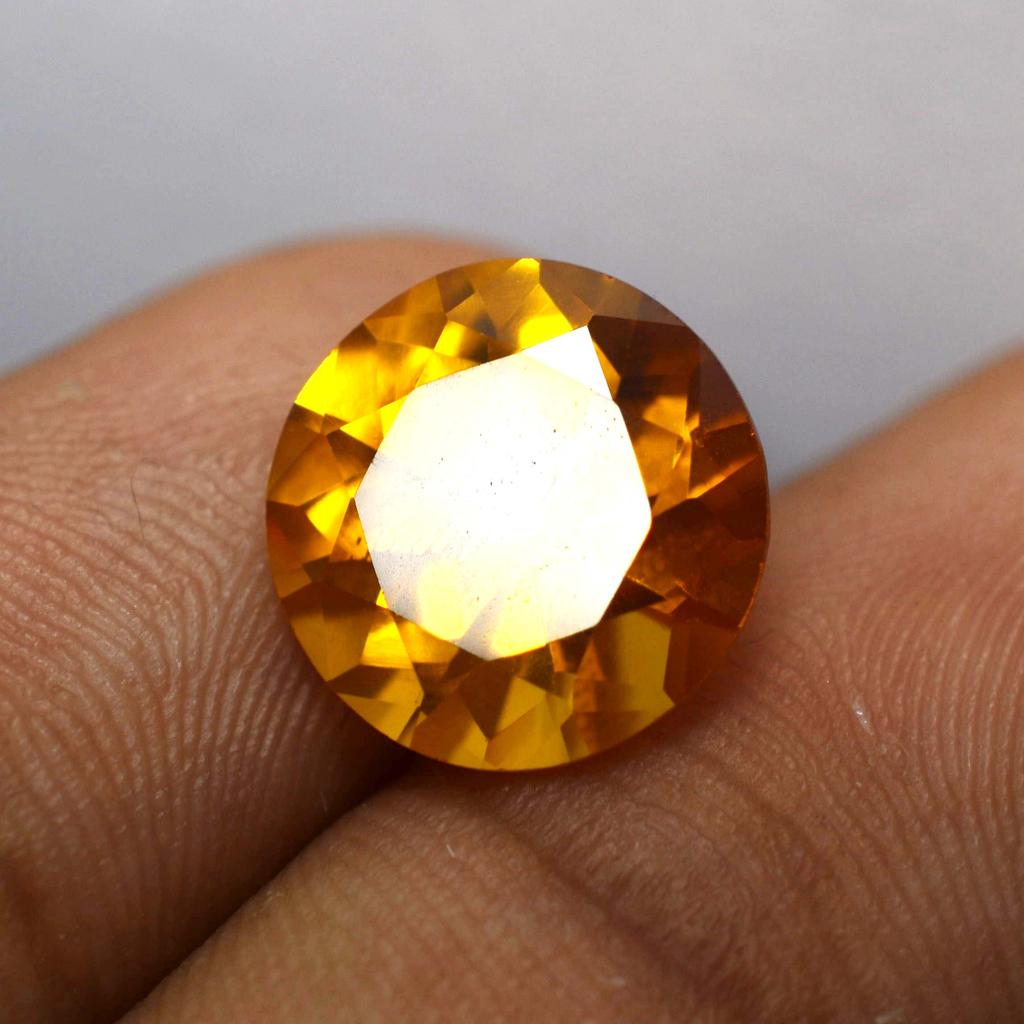 8.40 Ct Natural Montana Sapphire Yellow Round Cut CERTIFIED Loose Gemstone X-023