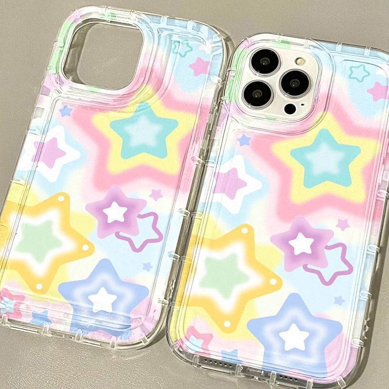 Full Screen Color Smudge Stars for iPhone16ProMax Mobile Phone Case 14Pro Apple 12/11ins Wind