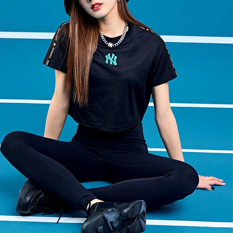 New MLB Crop Tops Women's Black 3FTSA2023-50BKS