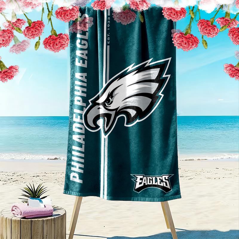 Asciugamano da Spiaggia Stampa Philadelphia Eagles, Asciugamano Grande Morbido Asciugatura Rapida per Spiaggia Campeggio Nuoto