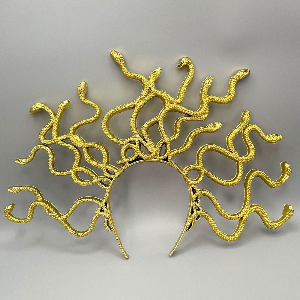 

Панк Обруч для волос со змеями Реалистичный Косплей Костюм Реквизит Новый Хэллоуин повязка на голову Принадлежности для вечеринки золотой