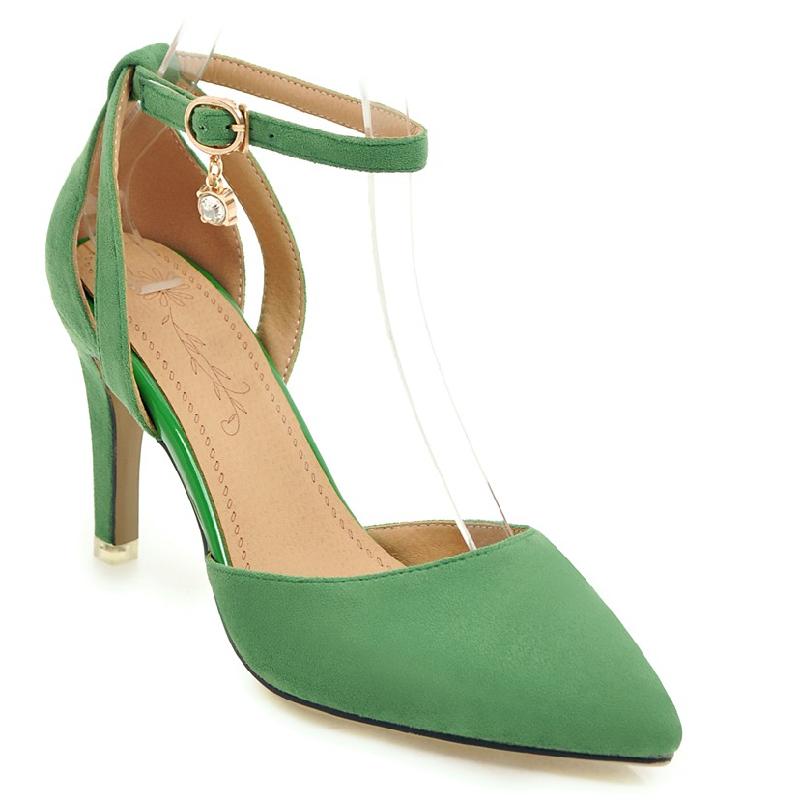 Klasické dámské lodičky na vysokém podpatku Módní elegantní pásek Špičatá špička Černé Zelené Růžové Boty na podpatku do kanceláře na párty na svatbu Dáma