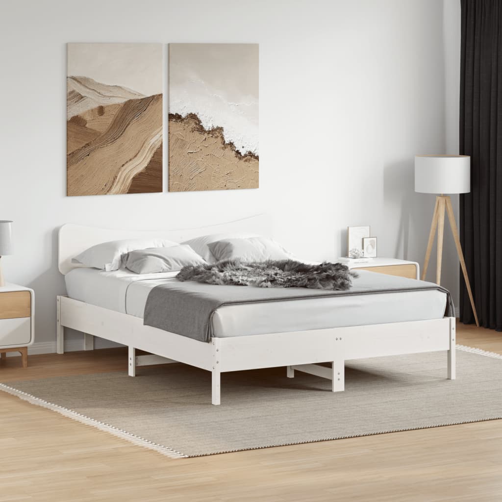 Headboard in White 150 cm Solid Pine Wood