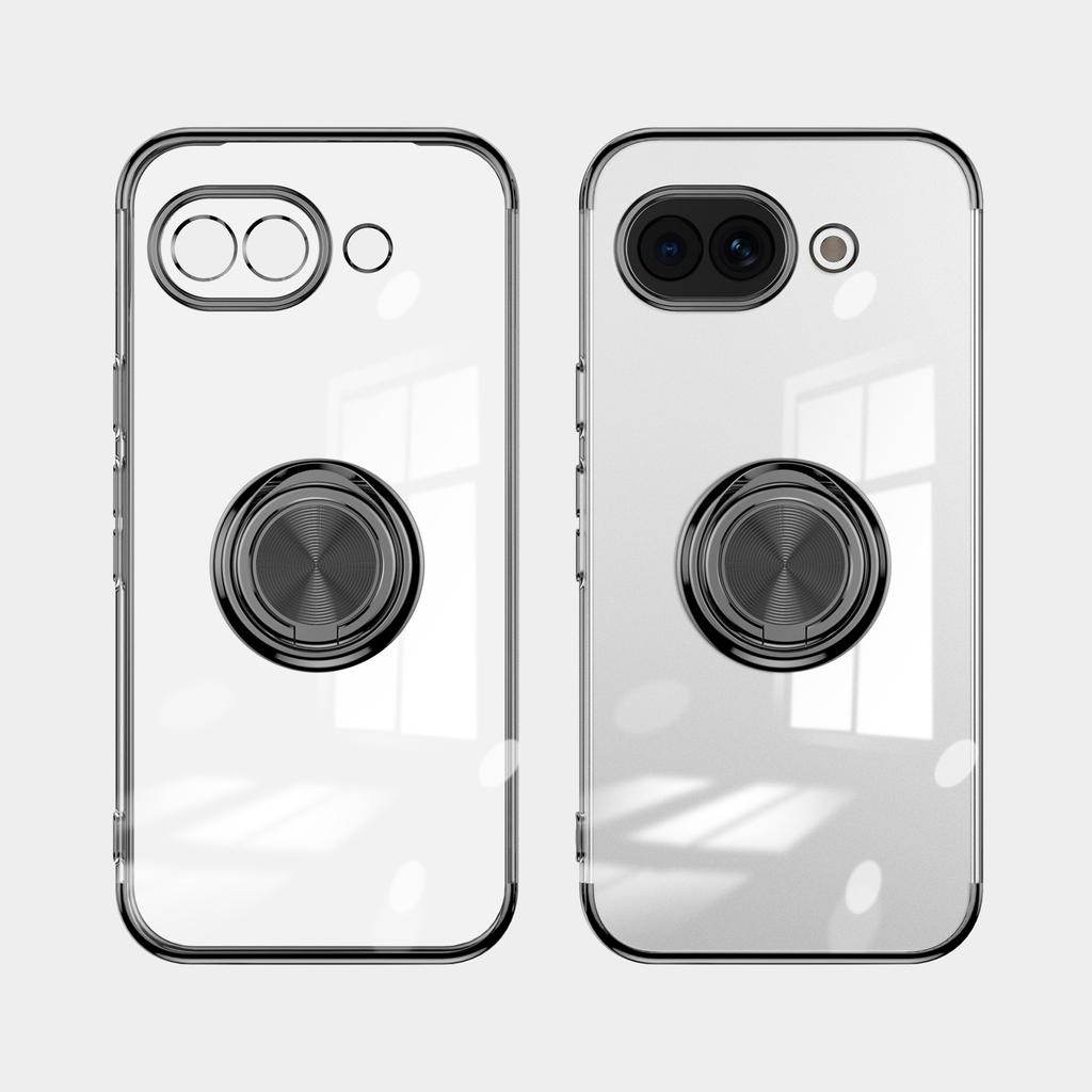 Electroplated Transparent Magnetic Ring Stand Case for For Google Pixel 7 8 9 10 Pro XL 10A 9A 8A 7A 6A Shockproof Holder Cover