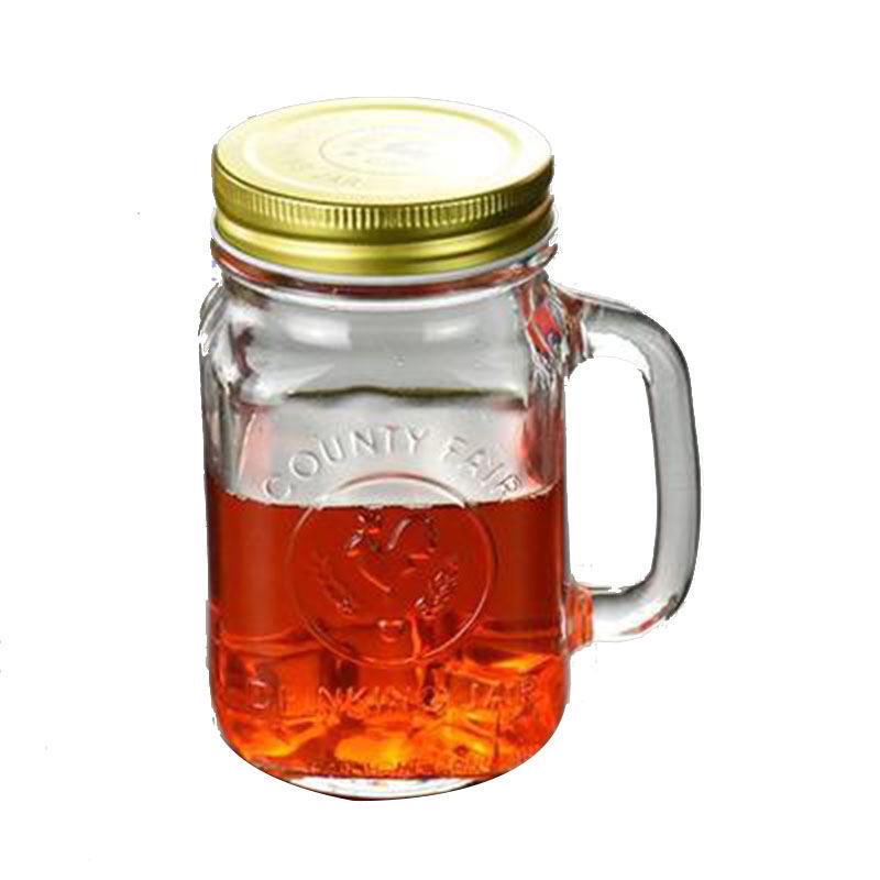 High-Temperature Resistant Glass Rooster Mason Cup with Lid and Straw for Coffee, Milk Tea, or Juice