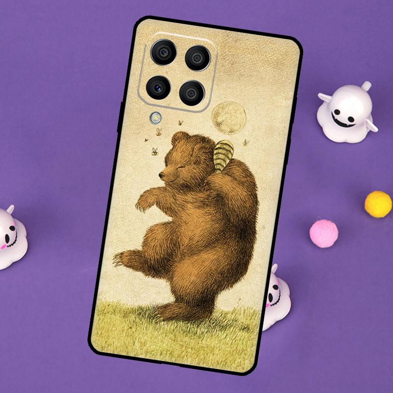 Cute Cartoon Bear Cover For Samsung Galaxy M55 M15 M33 M13 M23 M53 M31 M51 M14 M34 M54 M20 M30s M52 M32 Case