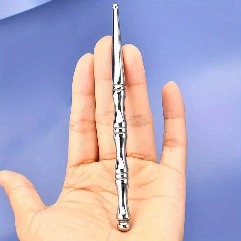 Stainless Steel Dual-Head Massage Stick, Suitable for Eye, Face, Foot, Arm, Back, Neck - Full-Body Relaxation Acupressure Tool