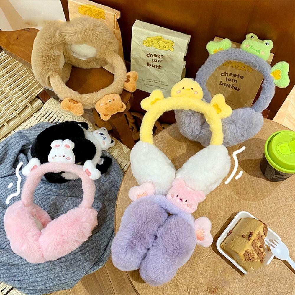 

Animal Cartoon Ear Earmuffs Foldable Winter Ear Cover Soft Plush Earmuffs Riding