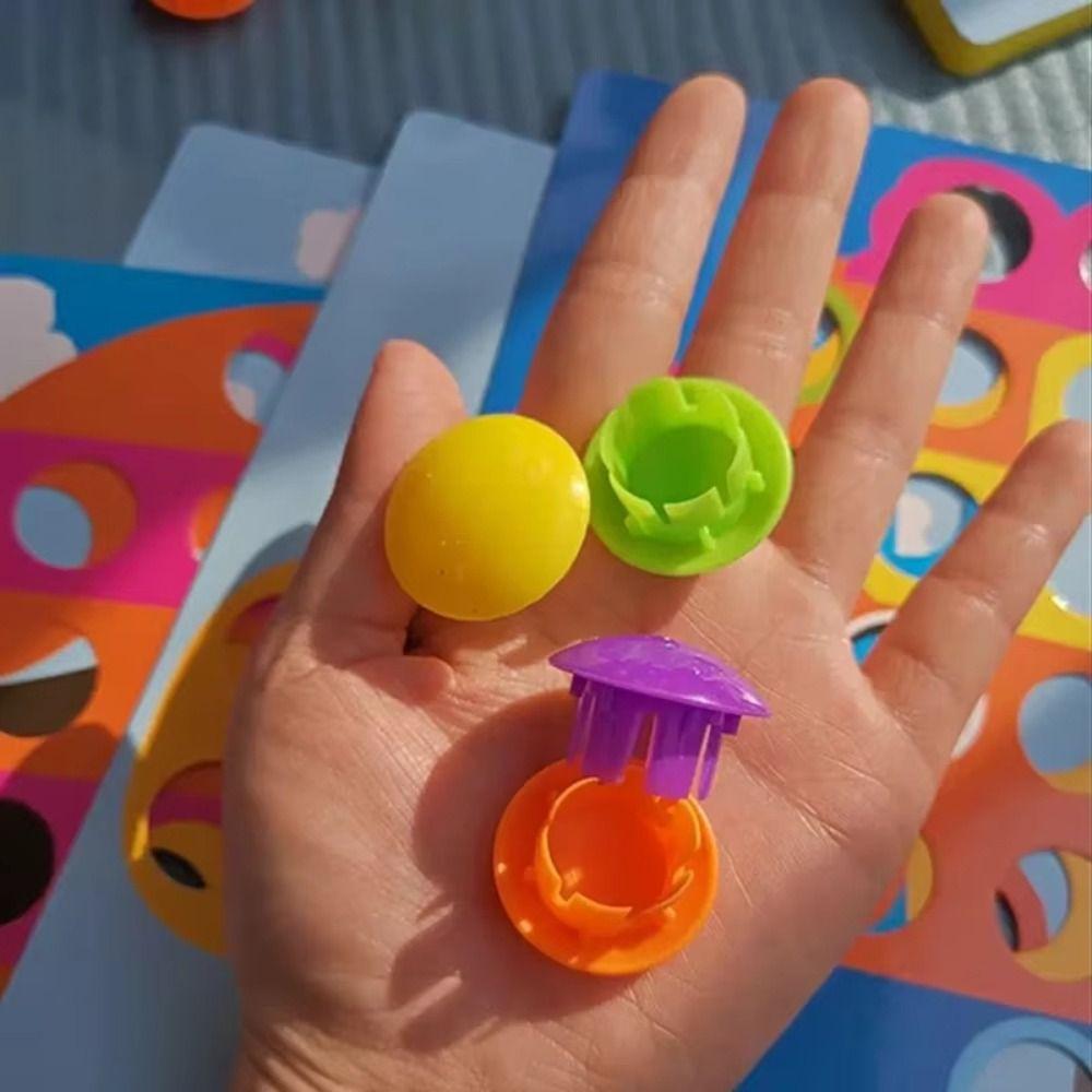 Cute Mushroom Nail Puzzle Toy 3D Color Matching Puzzles Lovely Early Education Toy  Children Gift