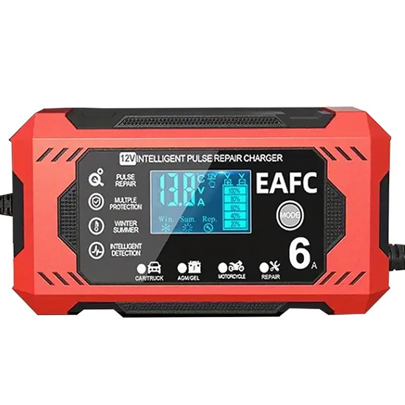 12V 6A Car Battery Charger Smart Battery Trickle Charger 12V Battery Maintainer for Car, Truck Motorcycle Lawn Mower Marine Lead Acid Charger