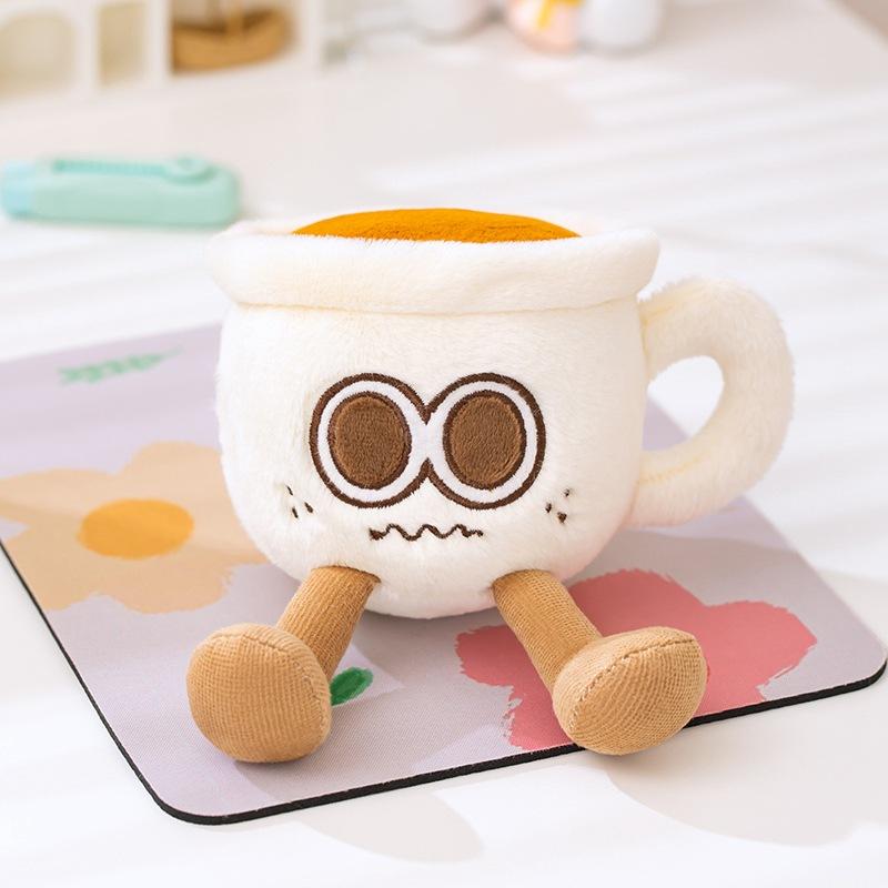 

Cute Creative Fun Coffee Cup with A Walk Cup Teapot Plush Toy Pillow Doll Gift New Products 15 * 10 * 16Cm (including legs)