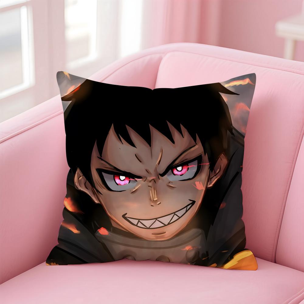 Beliebter Anime Fire Force Kissenbezug Bequemer Wendekissenbezug Ideal für Auto Sofa Schlafzimmer & mehr