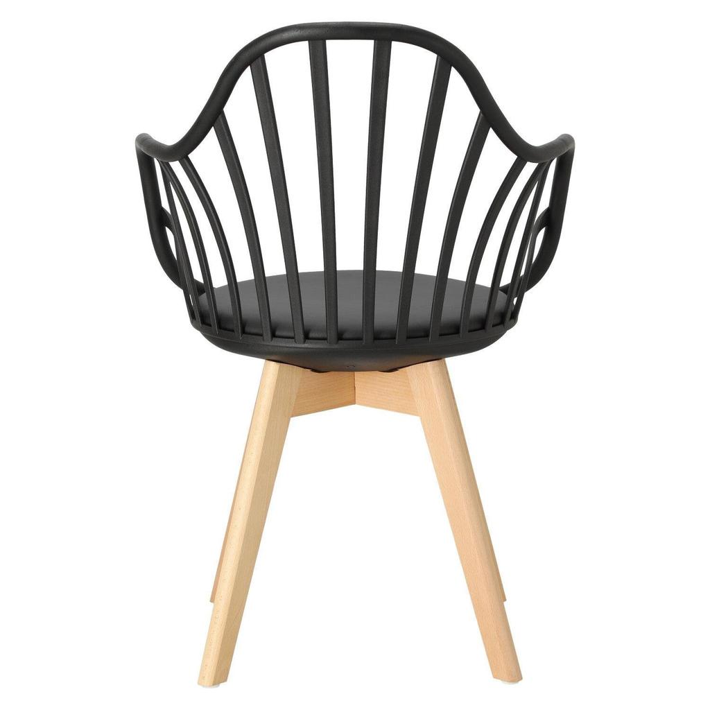 Sirena Stuhl mit Armlehnen und Kissen | SCHWARZ