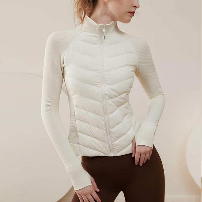 Windproof Padded Lightweight Warm Jacket for Running & Yoga - Autumn/Winter Fitness Layer