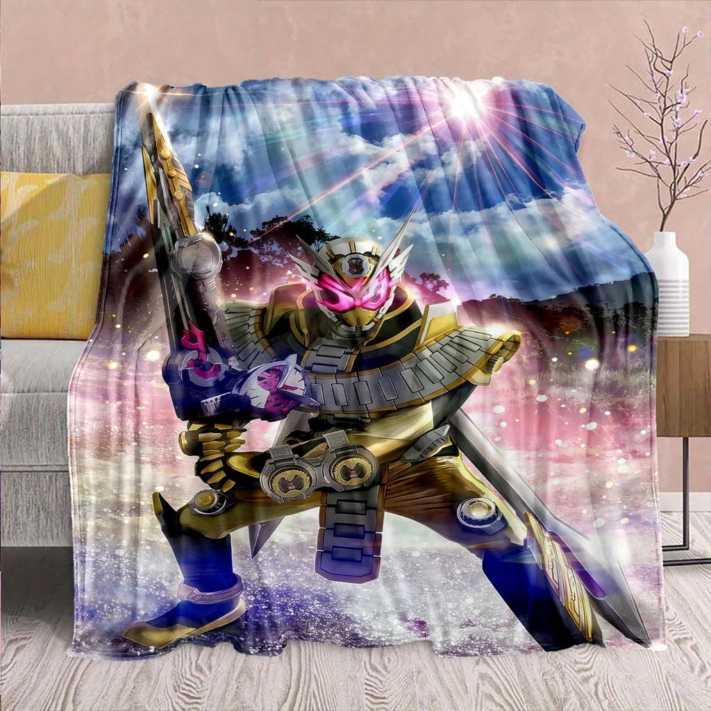 Kamen Rider Anime Flannel Blanket – Soft, Warm, Perfect for Sofas, Bedding, Camping, Travel, Office, and Home Decor – QJY