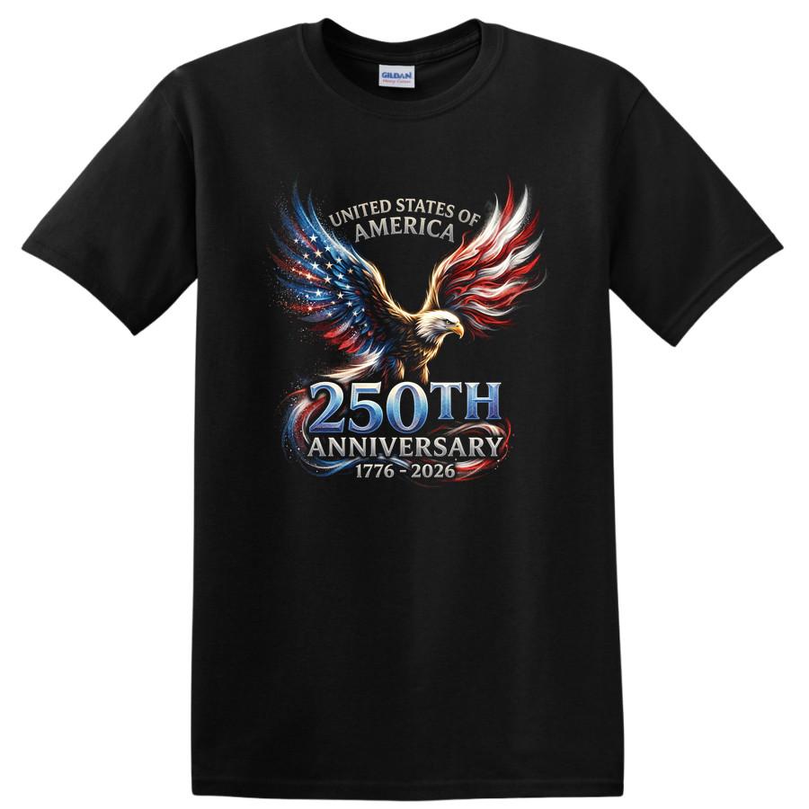 USA 250th Anniversary Eagle T Shirt Celebrating United States of America Tee 2XL