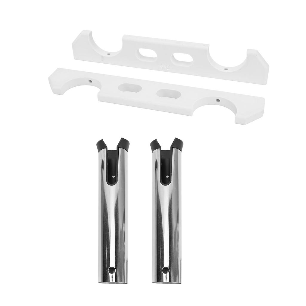 Stainless Steel Fishing Rod Holder 2 Link Tubes Heavy Duty Fishing Rod Rack for Marine Yacht Camper RV Fishing Boat