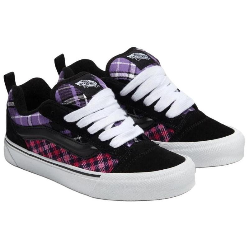 Vans Knu Skool Abrasion Resistant Low top Skateboard Shoes Unisex Black Purple Sneakers VN0009QCBOQ