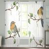 Branches And Birds Sheer Window Curtains For Living Room Bedroom Modern Voile Tulle Curtains Fabric Drapes For Kitchen