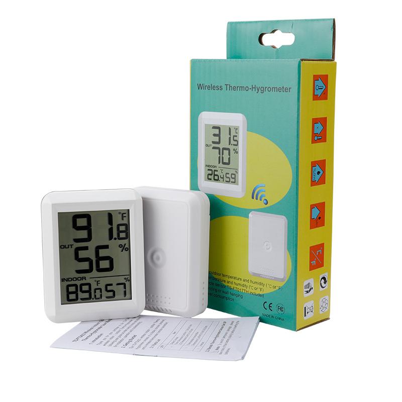 Termómetro Higrómetro Inalámbrico Habitación Bebé Pantalla LCD Digital Monitor de Temperatura y Humedad Estación Meteorológica Interior Exterior Sensor -40C