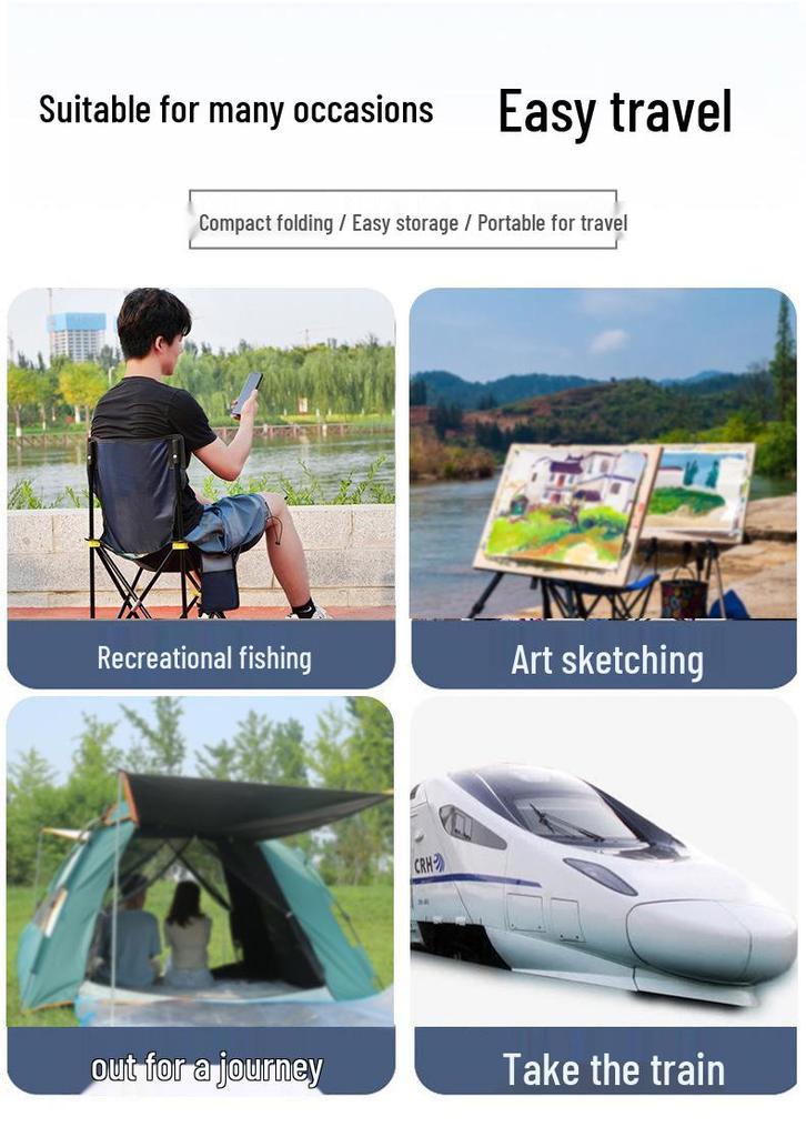 Portable Folding Chair with Backrest for Sketching, Home, Fishing, and Camping