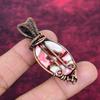 Kingman Red Mohave Copper Turquoise Gemstone Pendant Copper Wire Wrapped Pendant