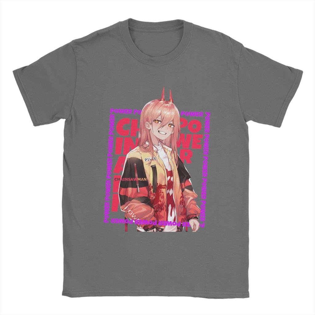 Men's T-Shirts Power Chainsaw Man Manga Leisure Cotton Tees Short Sleeve Chainsawman T Shirt O Neck Clothing Original