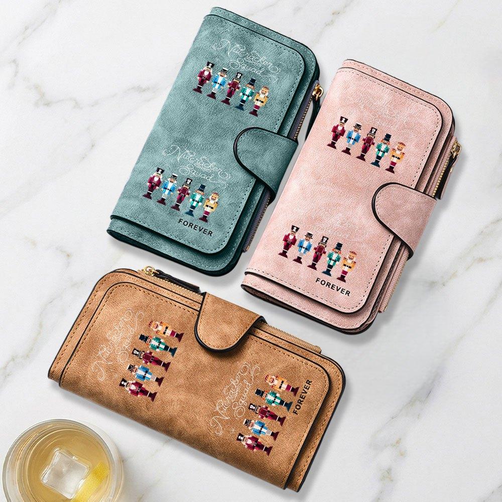 Nutcracker Corps Classic Design Printed Long Wallet Multifunctional Portable Coin Purse With Clasp Large Capacity Clutch Bag For Daily Commuting