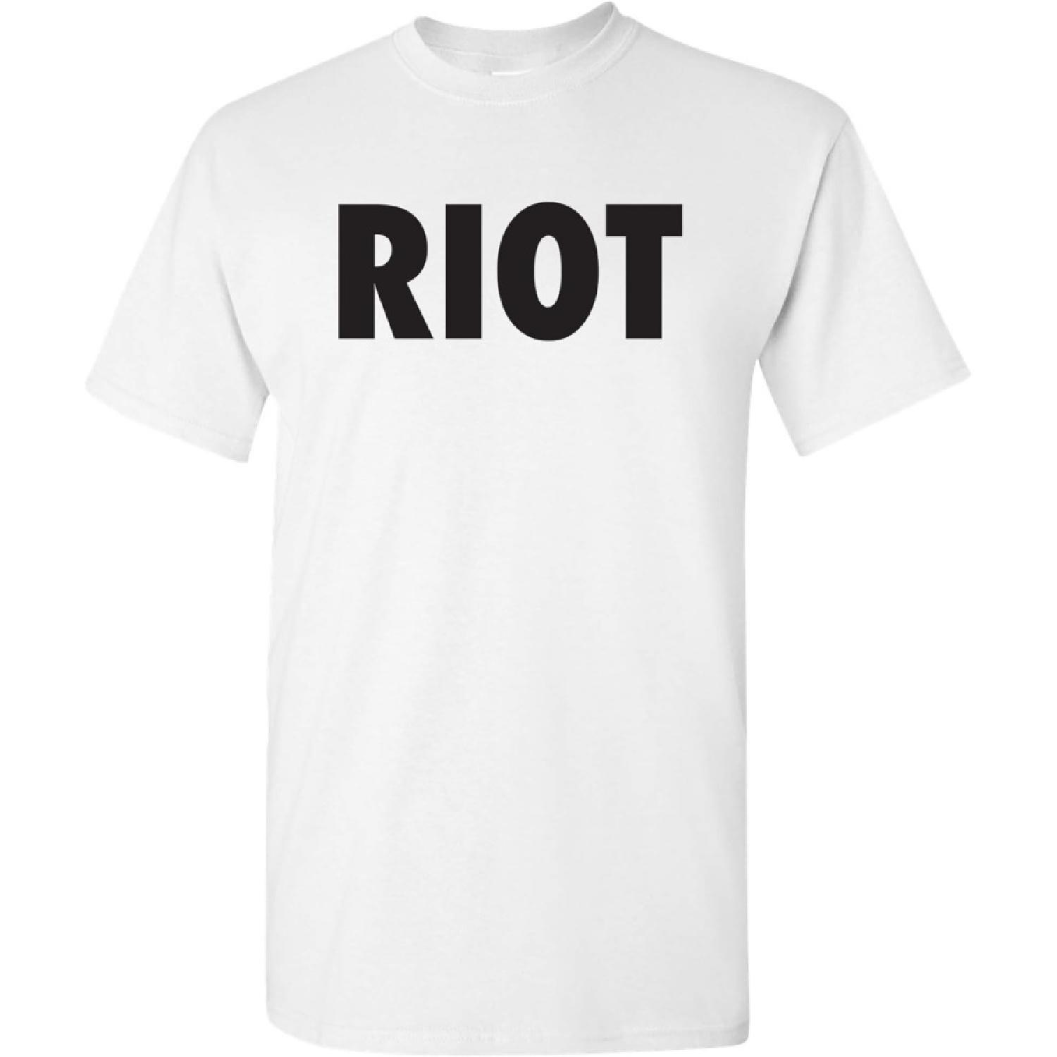 RIOT - Funny Political Humor Novelty T Shirt - 2X-Large - White XXXXXL белый