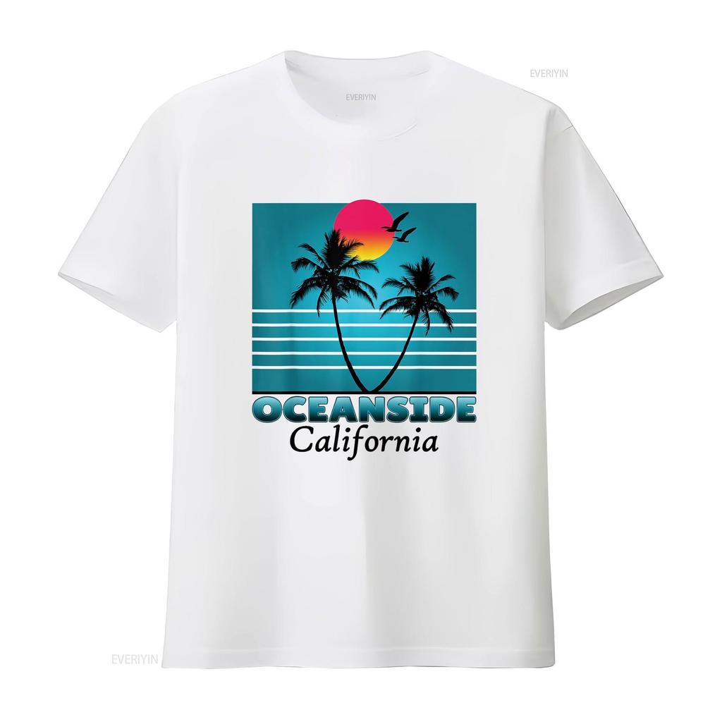 Oceanside Kalifornien CA Sommer Souvenirs T-Shirt vintage Gewaschen Stilvolle Designerbekleidung Dehnbar homme Leicht Vielseitig