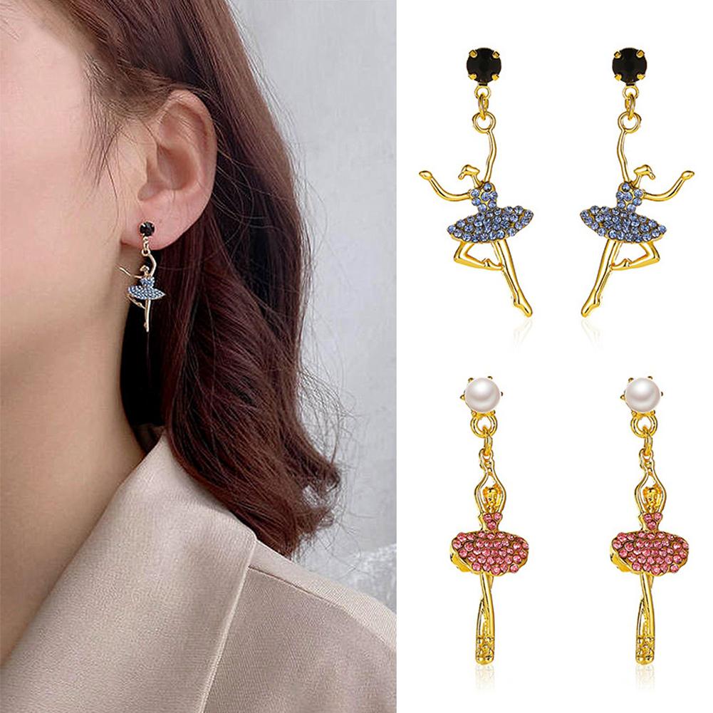1 Pair of Women's Earrings Alloy Dancing Girl Pendant Earrings