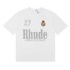 RHUDE Sunset Graphic T-Shirt Men Women Loose Fit Short Sleeve Tee Casual Streetwear