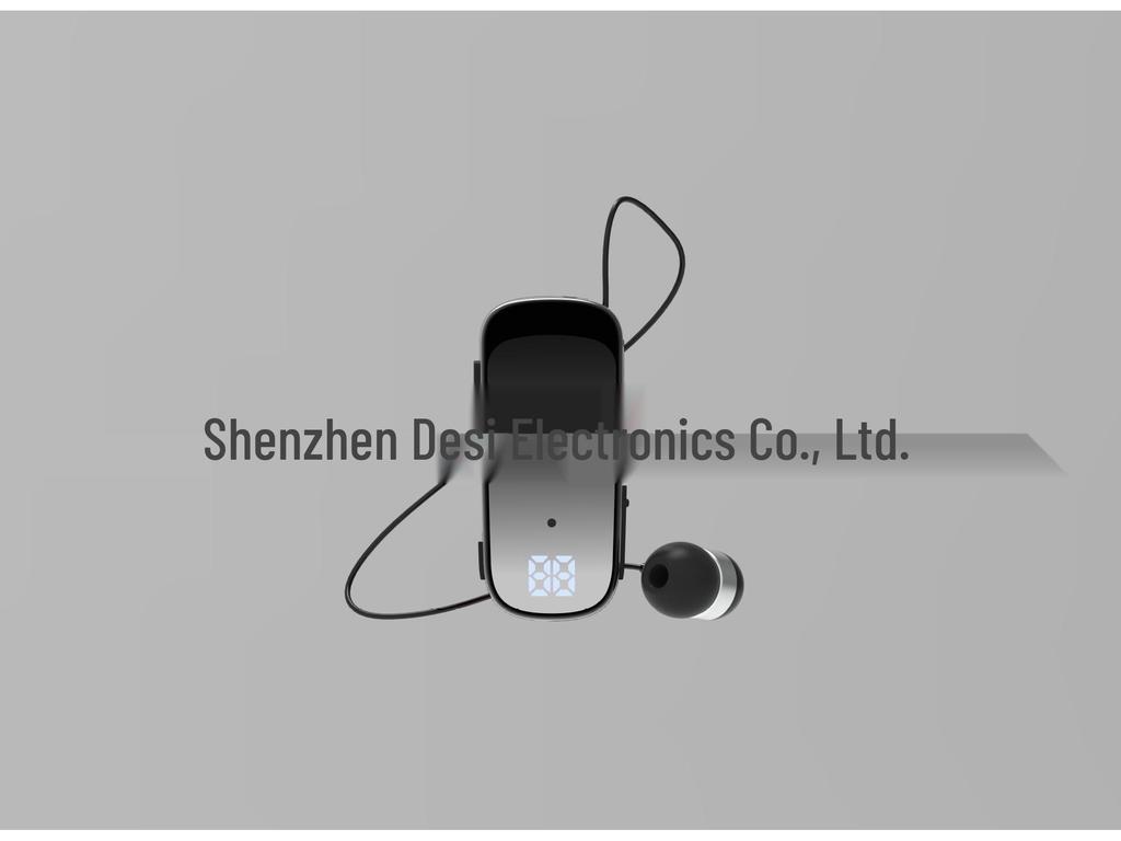 Clip-on Bluetooth Earbuds for Calls & Music, 20-Hour Battery, Incoming Call Number Broadcast