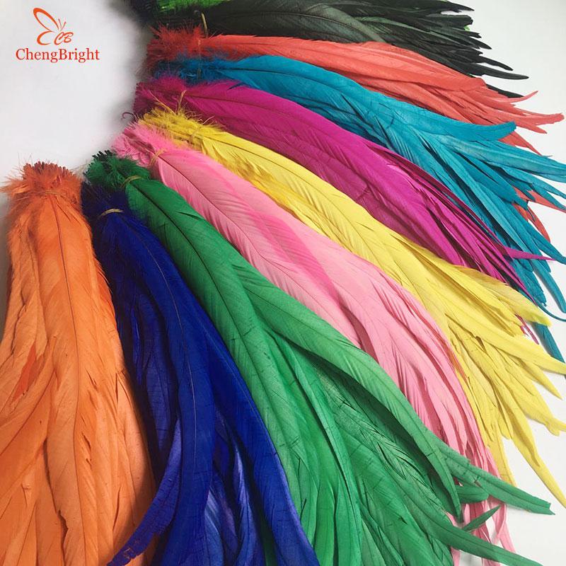 Chengbright Whole 100pcs 30-35cm Natural Rooster Tail Feathers For Decoration Craft Feather Christma Diy Pheasant Feather