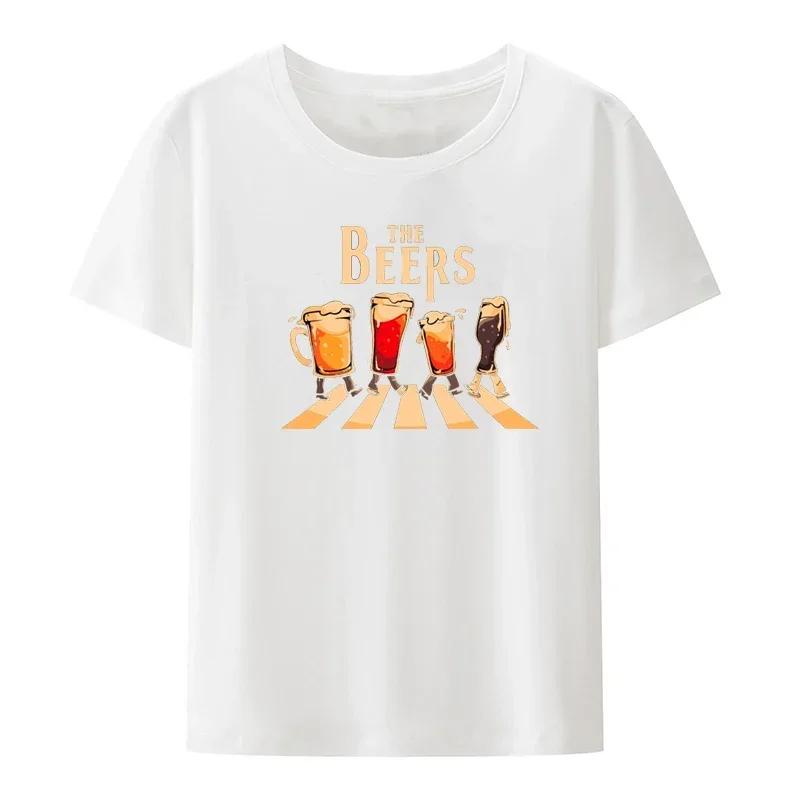 The Beers Graphic Printed Funny Tee T Shirt for Women Clothing Comfortable Breathable Camisetas Camisa Loose Novelty Cool