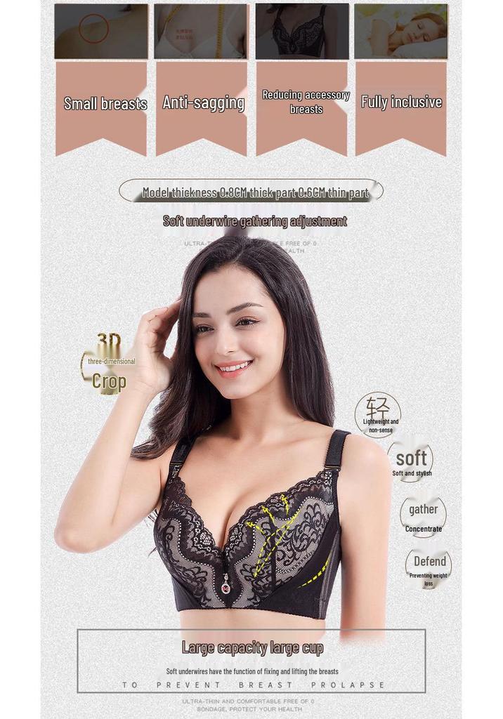 Plus Size Lace Underwire Support Bra for Full Cup Women - Autumn/Winter Collection