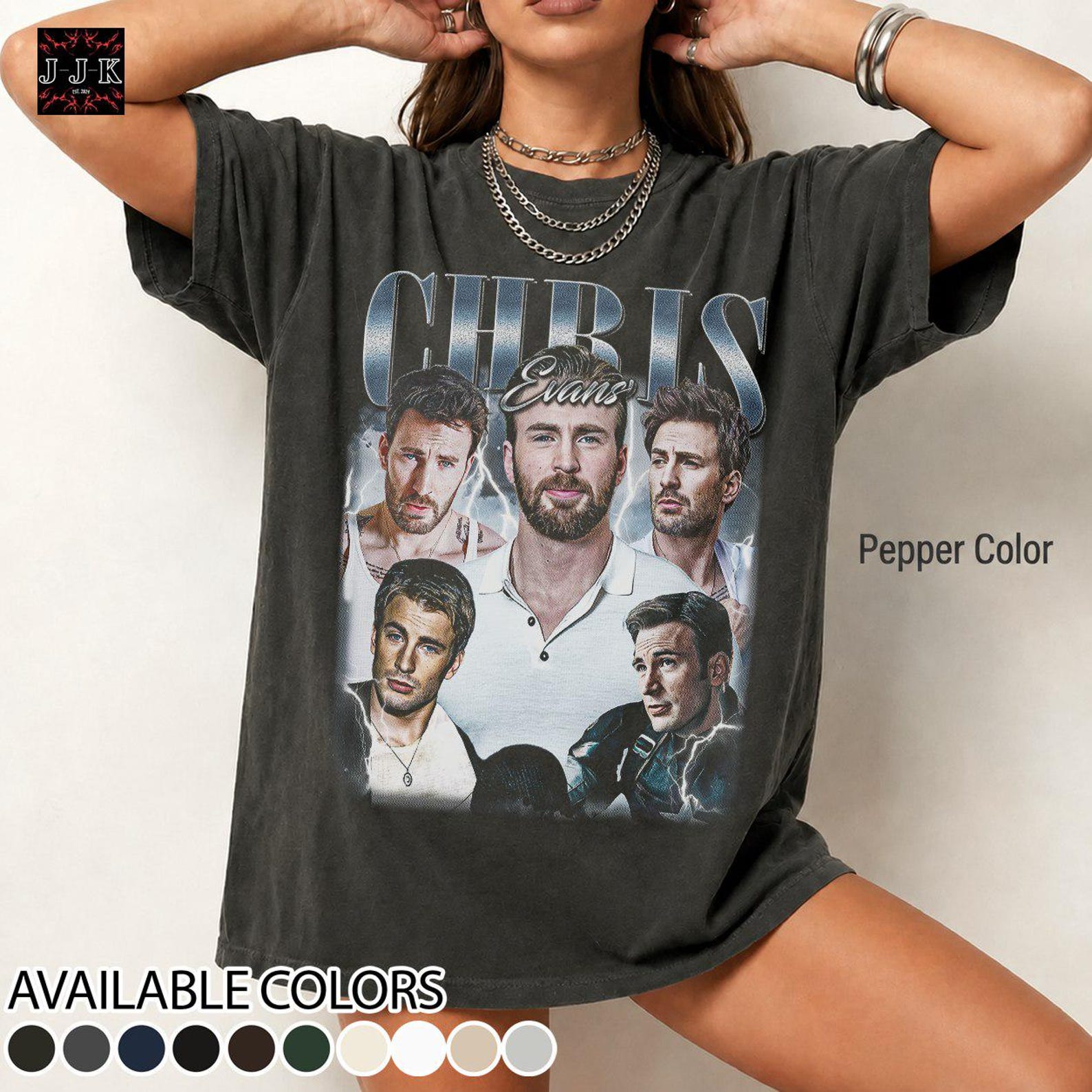 Retro Chris Evans Vintage Distressed Unisex Heavy Cotton 90s Graphic Tee Shirt XL