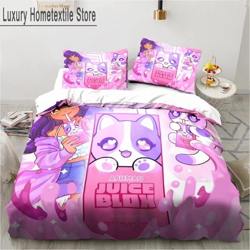 Cartoon Game Cute Aphmau With Wings Bedding Set Boys Girls Twin Queen King Size Duvet Cover Pillowcase Bed Boys Adult
