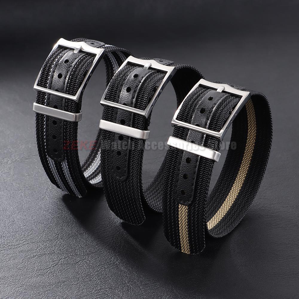 Premium Ribbed Watch Band Nylon 20mm 22mm Watch Strap for Omega Military Sports Watchband ArmyGreen Black Blue Wristband for Men