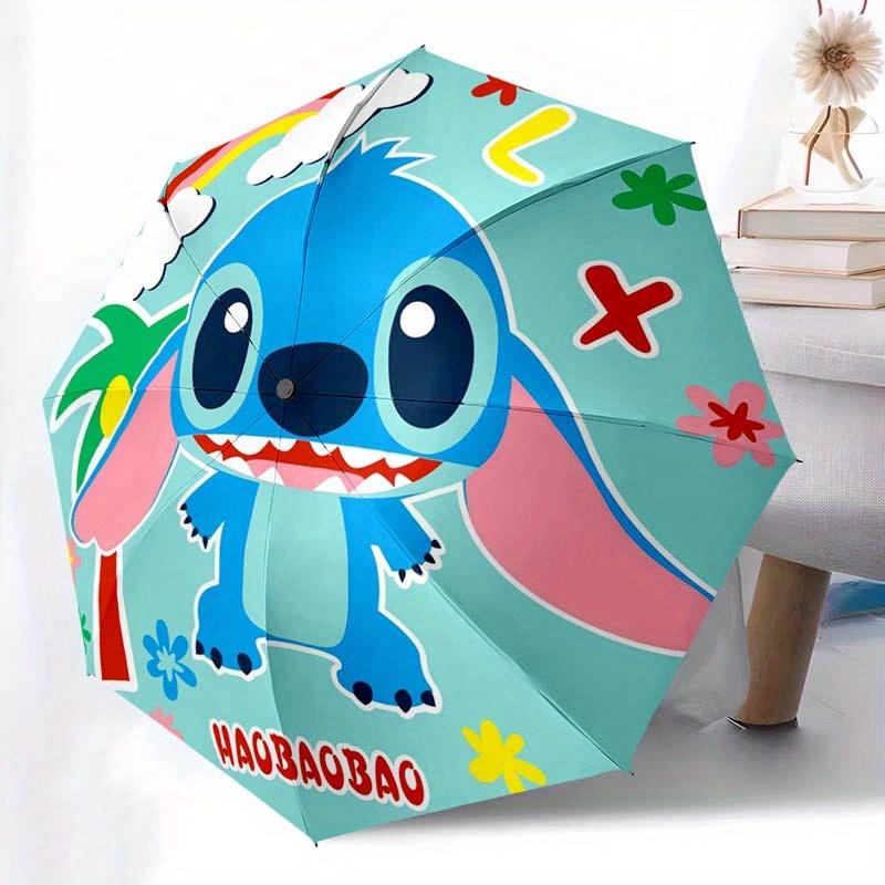 

Disney Stitch Automatic Open/Close Umbrella - UV Protection Cute Umbrella with Cute Stitch Design, Portable 3-Fold Compact Umbrella
